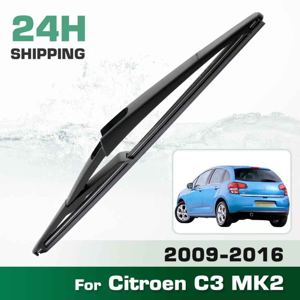 Heckscheibenwischerblätter, Premium-Ganzjahreswischerblätter Ersatz für Citroen C3 MK2 2009-2016, Naturkautschuk Bajonett, Einfach zu installieren 12″