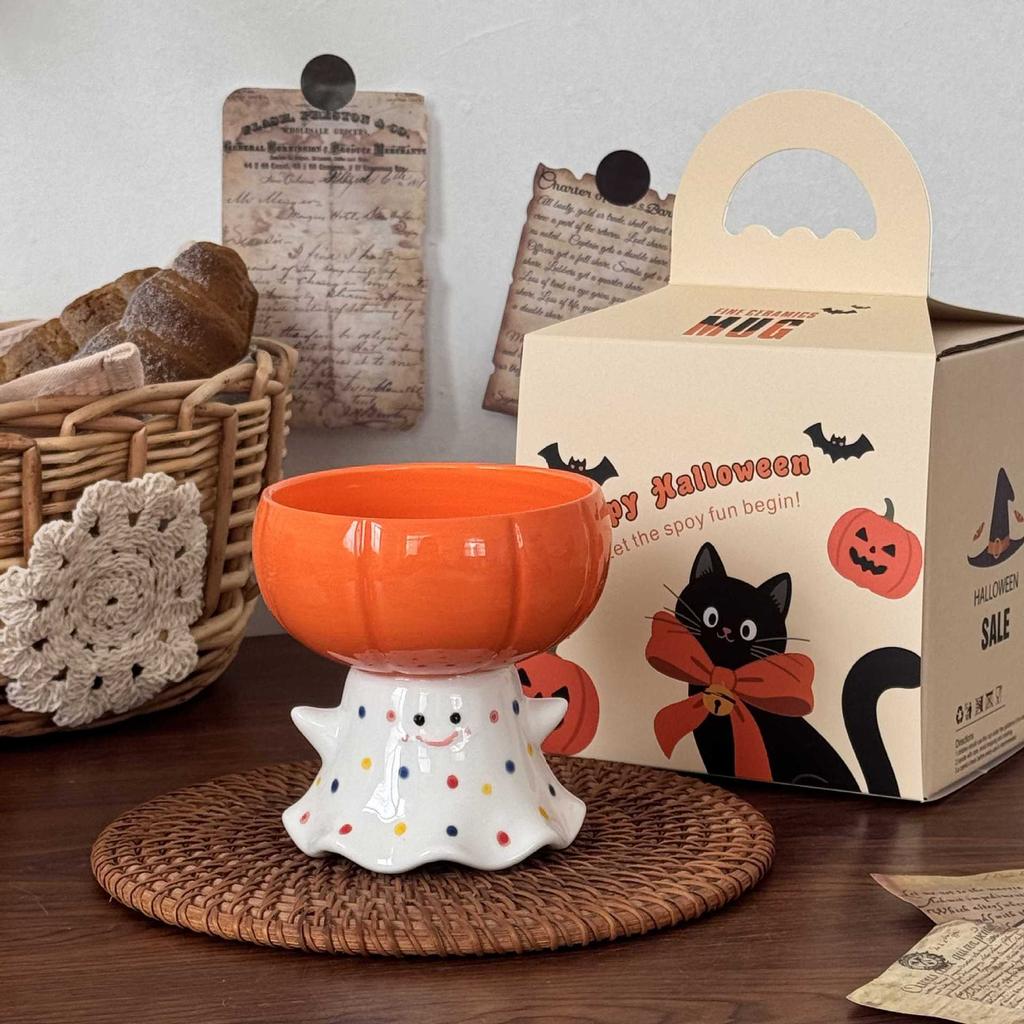 Halloween gift cute funny ghost goblet ice cream cup ceramic mug souvenir birthday gift