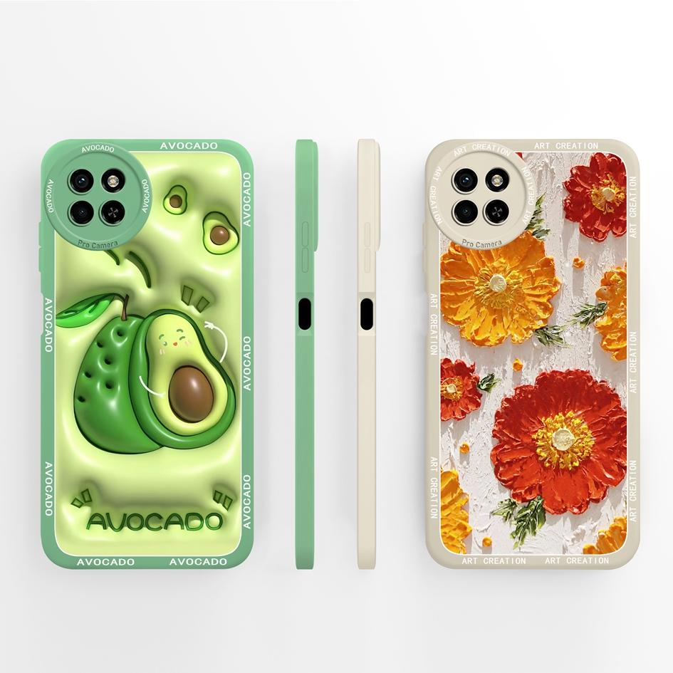 Liquid Silicone Case For Itel S23 4G Back Cover Luxury Shockproof Avocado Daisy Camera Protection Matte Anti Drop Phone Bags For Itel S 23 Bumpers