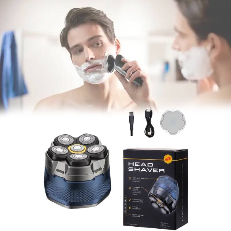 Electric Shaver With Magnetic Rotation Heads Rechargeable For Men Grooming