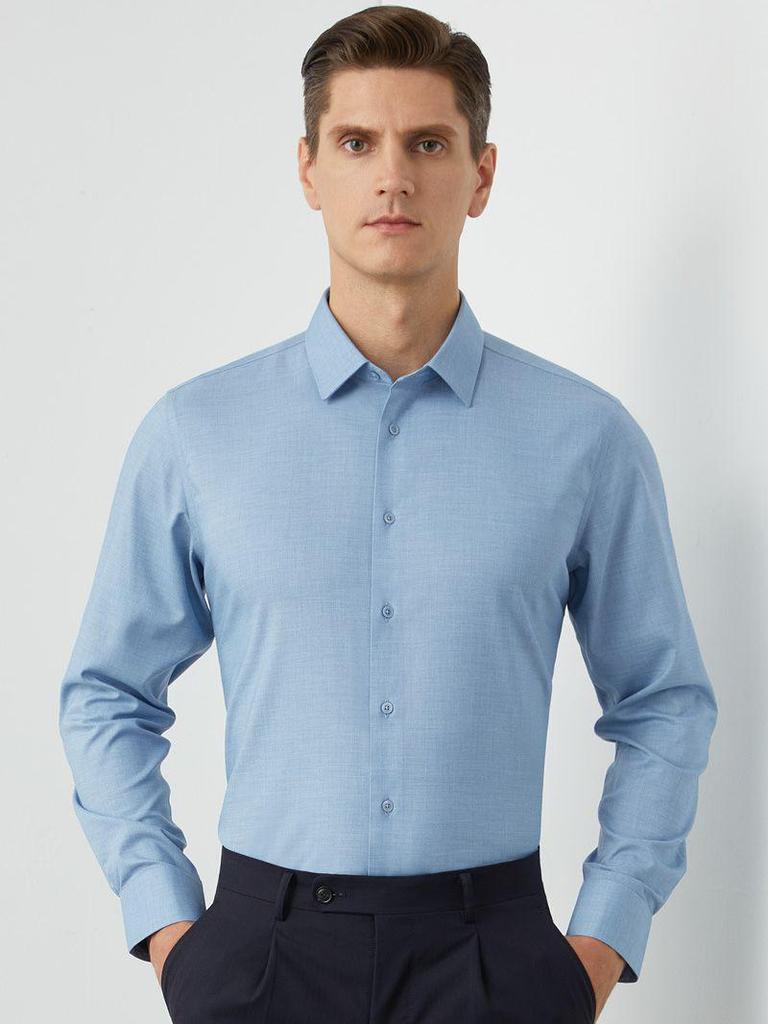 Modal Men's Stretch Non-Iron Long Sleeve Shirt - Spring/Autumn Formal Style