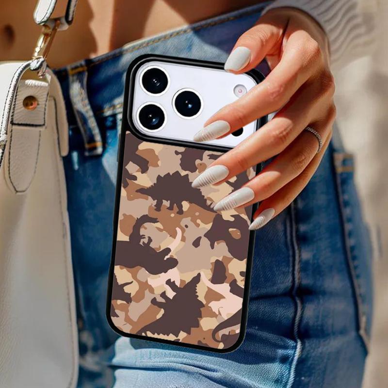 

Camo Dinosaurs Phone Case For iPhone 17 Air 14 15 13 12 Max Cover For Apple 14 15 16 16e 11 Pro Max Plus Coque iPhone 11pro max
