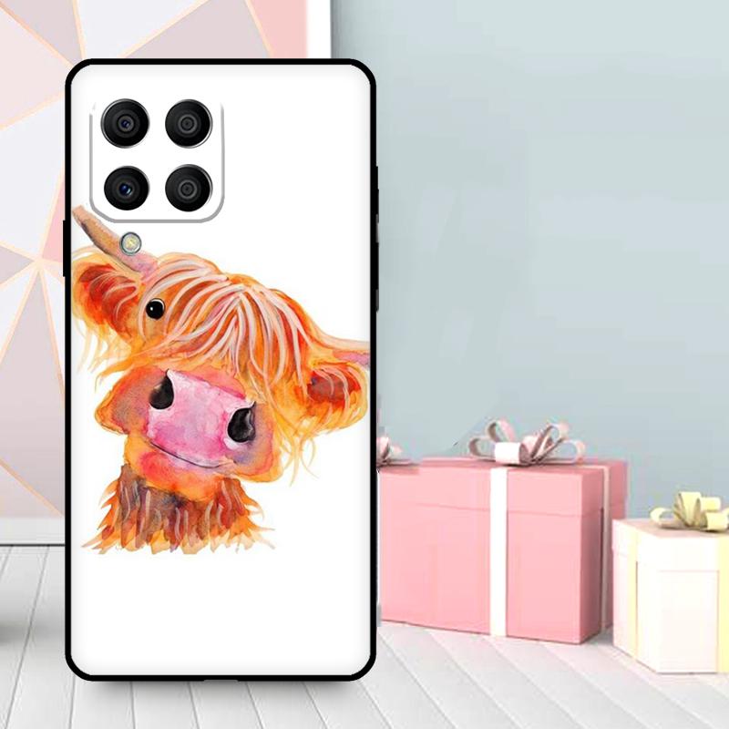 Cute Highland Cow Case For Samsung Galaxy M16 M31 M21 M13 M33 M53 M15 M35 M55 M36 M56 M12 M32 M52 M14 M34 M54