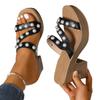 Large Size Cool Slippers Women's Summer New Thick Bottom Heightening Fashion Pearl Beach Slippers