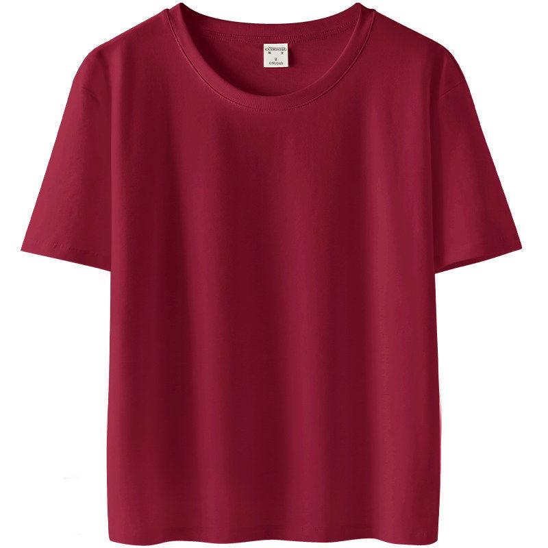 Damen Plus Size Baumwolle Kurzarm Rundhals T-Shirt - Schlankmachend, Lockerer Schnitt, Unifarbene, Sommer Bauchabdeckung (2026 Neu)