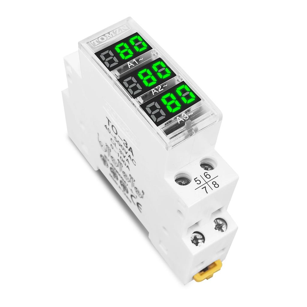 Din Rail 18mm AC 40-500V 220V 380V Voltage Meter Ammeter Single Three Phase Modular Indicator LED Digital Display Detector NEW