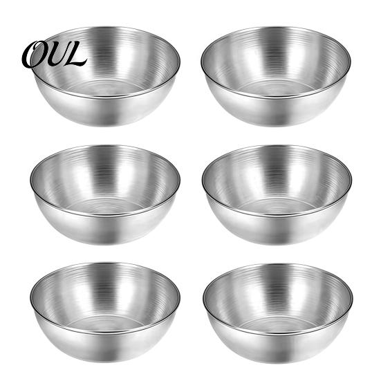 Mini nádobky na omáčku pro hot pot 6 ks Nerezové misky na koření, Misky na dipování, Stříbrné misky na koření Kuchyňské Stohovatelné Kulaté misky na dochucovadla Domácí