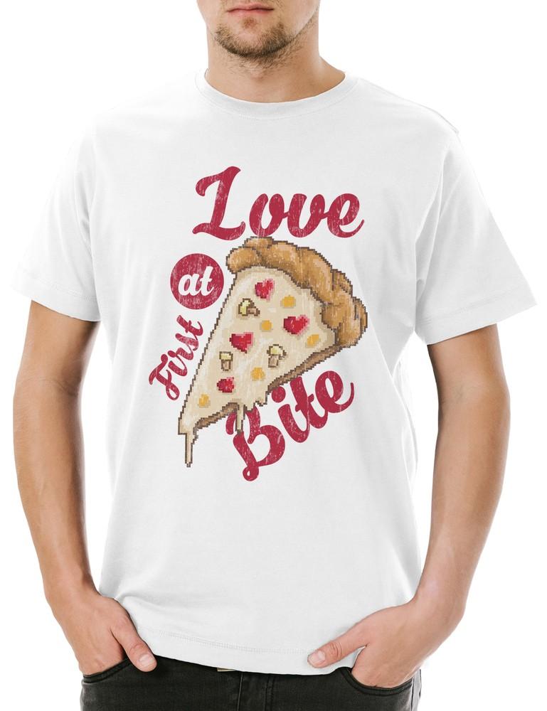 

Love At First Bite Mens T-Shirt Pizza Pizza Maker Pizzeria Maker Pixel Retro 3XL