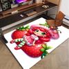 Strawberry Polyester Carpet, Soft Indoor Mat for Office Chair, Living Room, Computer Desk - Decorative Home Office Rug Design