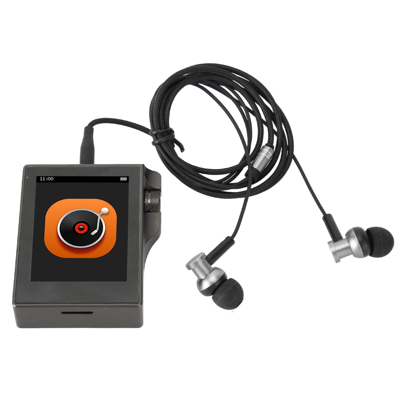 

MP3-плеер 2.4-дюймовый сенсорный экран HiFi Lossless портативный музыкальный плеер с FM-радио Электронный чёрный