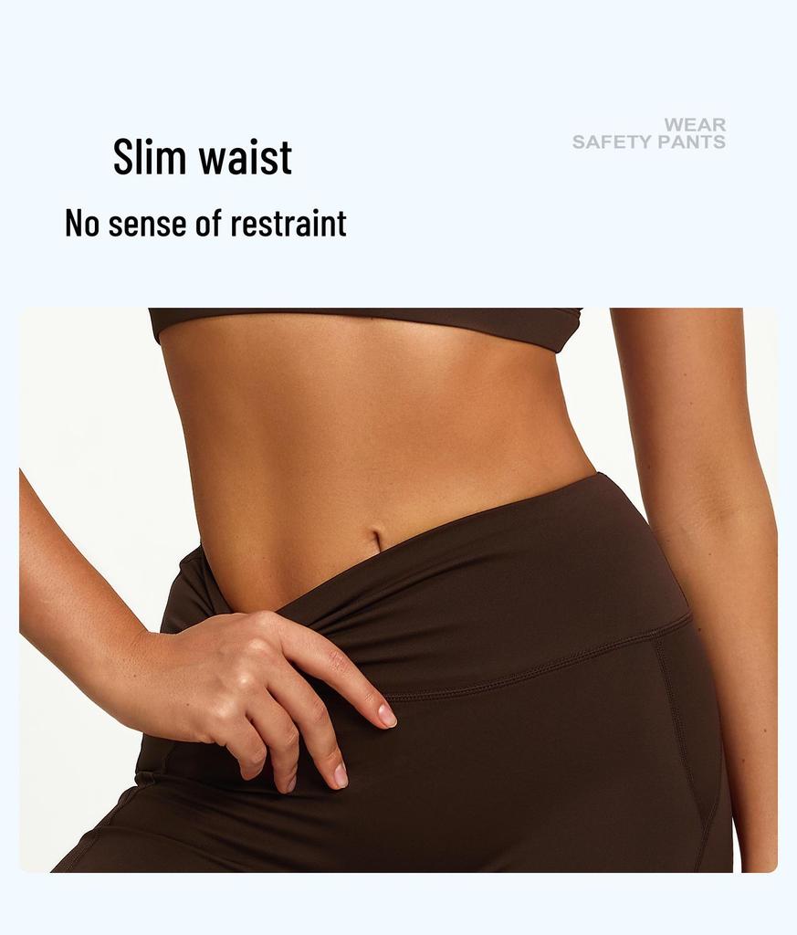 Women's High-Waisted Double-Sided Nylon Yoga Shorts with Tummy Control and Peach-Lift