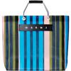 Marni Striped Nylon Tote Bag (Blue Mix)