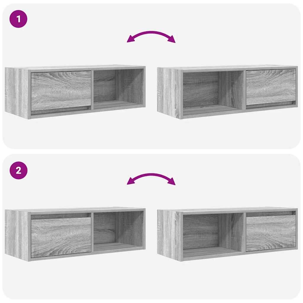 TV Cabinets 2 pcs Grey Sonoma 80 x 31 x 25.5 cm Particleboard
