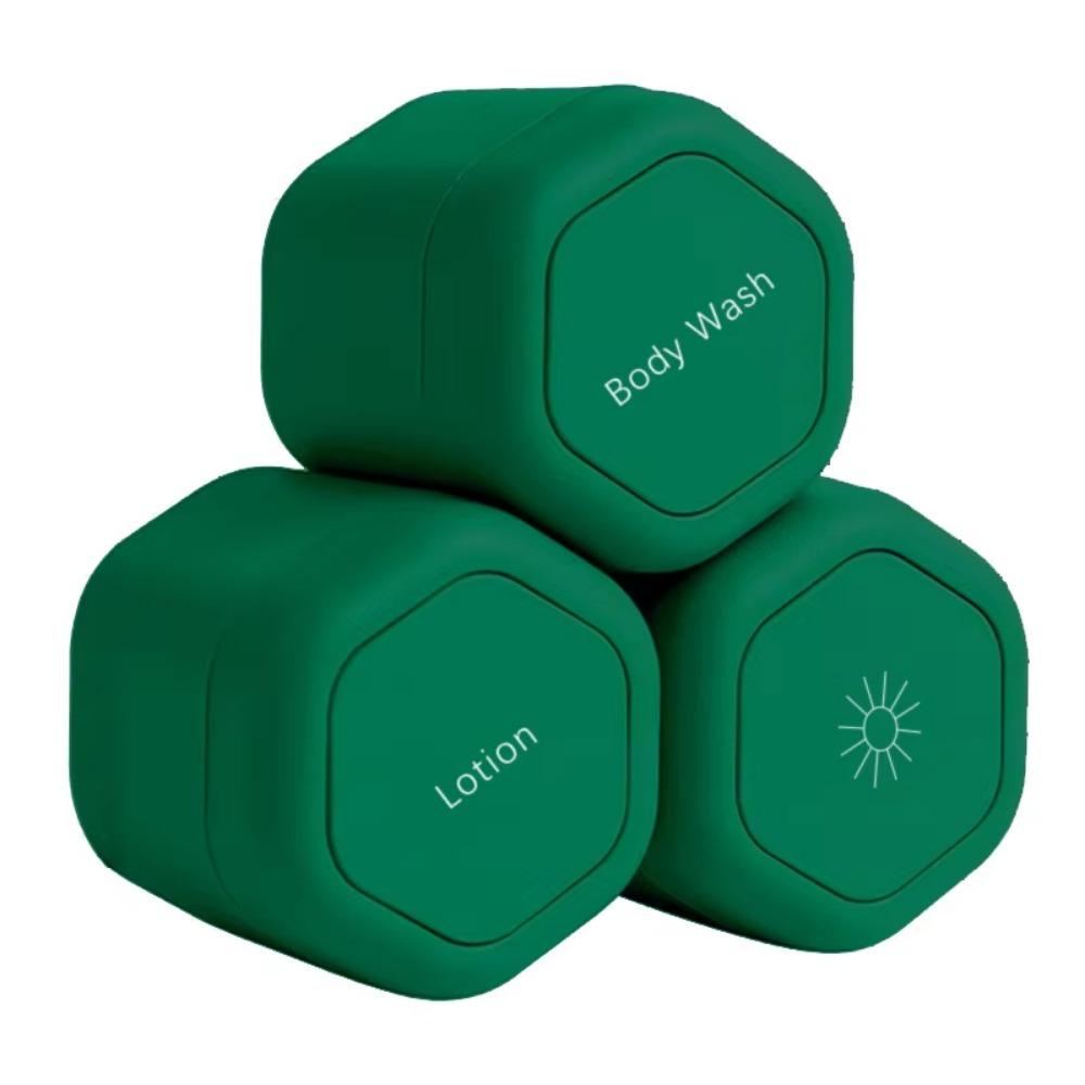 3PCS Leak-Proof Magnetic Absorption Container Face Cream Sunscreen Organizer  Pills Container зелёный