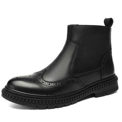 Luxury Chelsea Boots Genuine Leather Men's Ankle Boots High Grade  Brown Black Shoes Basic Boots Men Big Size 37-46 Oxford Shoes