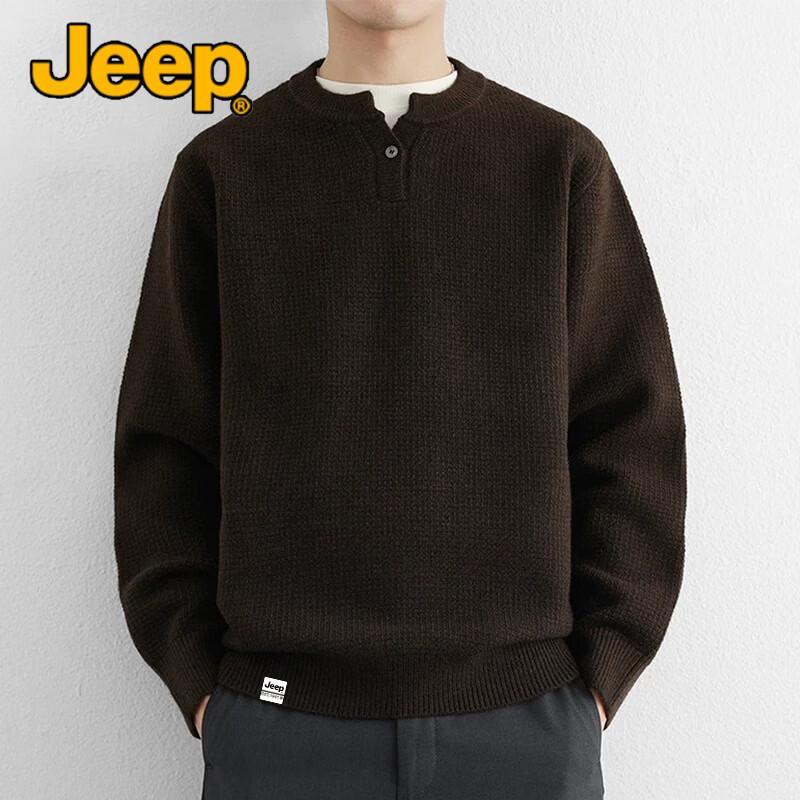 JEEP Men's Casual V-Neck Knit Sweater
