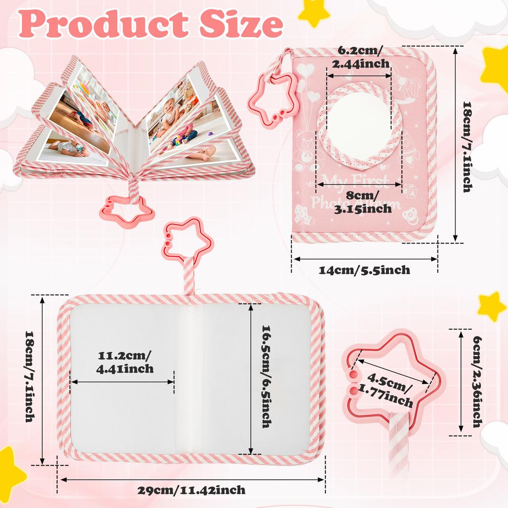 Mjukt Tyg Album Baby Tillväxt Minnesfotoalbum Baby Spjälsäng Tyg Bok Leksak Montessori Tidig Utbildning Album Bok Födelsedagspresent