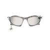 Trendy punk-style black sunglasses, unisex, with a unique cat-eye design, embellished with rhinestones, rivets, and a metal starburst pendant