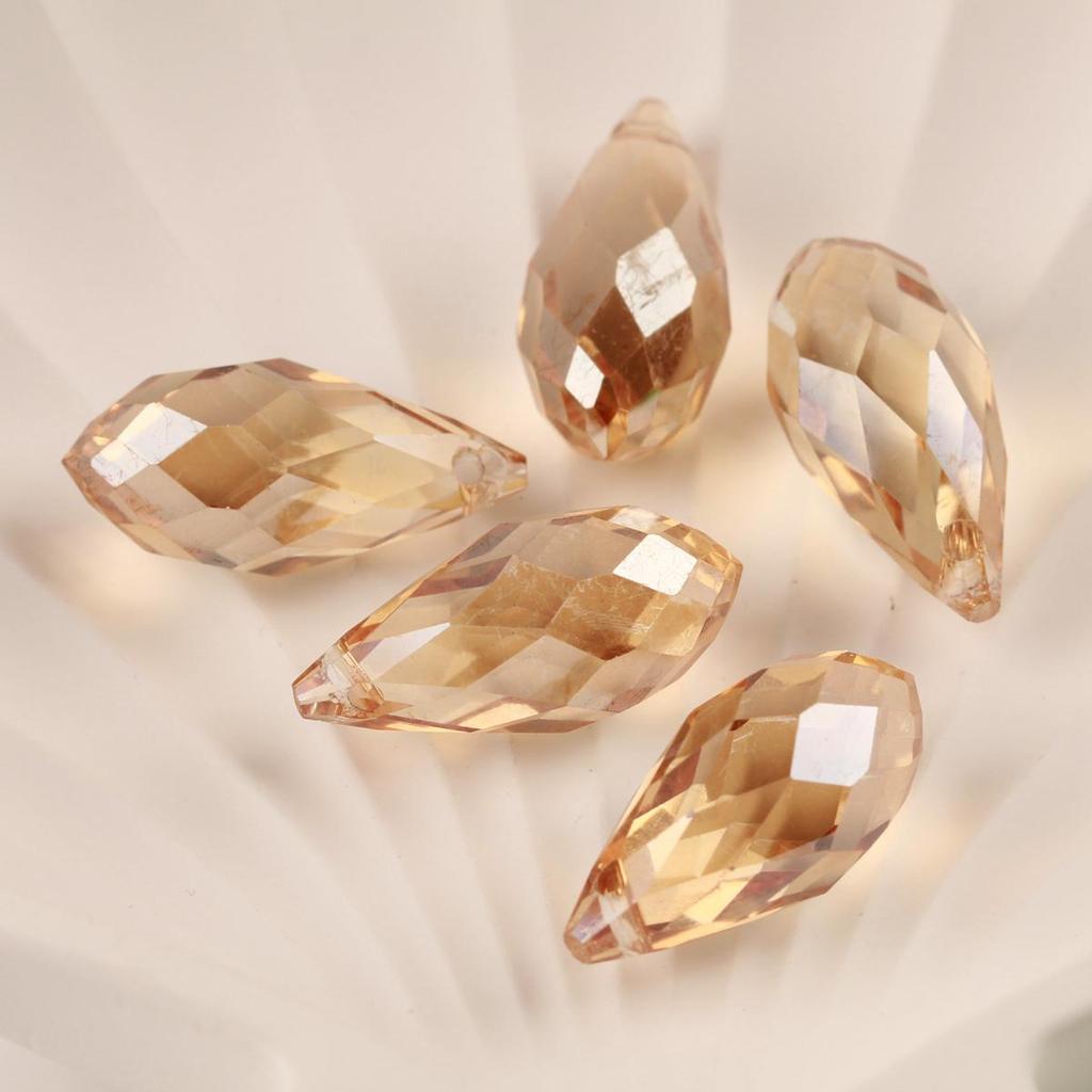 10pcs Teardrop Faceted Crystal Glass Beads Loose 12x25mm Drilled Pendant Drops  Crafts Beads for DIY Jewelry Making  Accessories