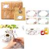 Floral Sticker Labels Handwritten Date Blessing Words for Gift Wrapping Wedding Decorations Name Tags Set of 3 Rolls