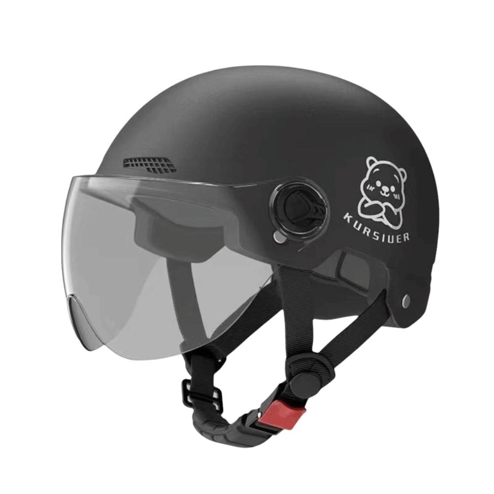 Cartoon Bear Electric Bicycle Helmet With Goggles Universal Half Helmet  Universal
