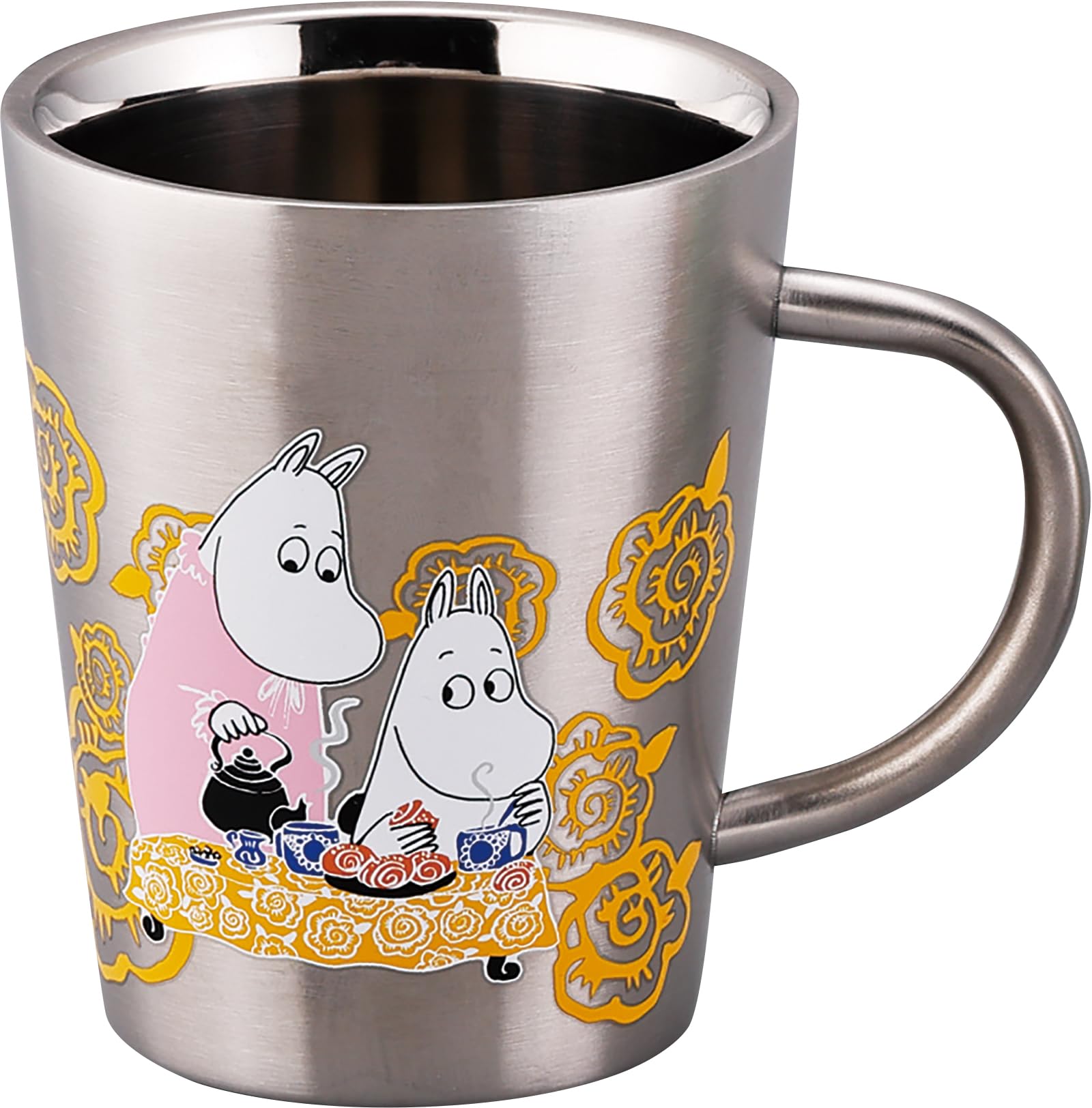 

Кружка-тамблер MOOMIN с двойными стенками из нержавеющей стали 360 мл Время с мамой Подарок на День матери Разные товары Женский подарок День рождения Посуда Сделано в Японии Желтый