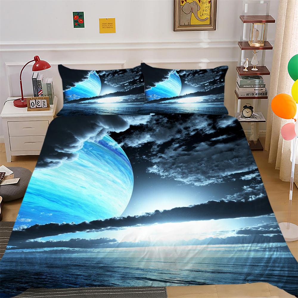 Bedrucktes Trösterbezug-Set „Scenery“, Doppelbettgröße, Mikrofaser-Heimbettwäsche, modische High-End-Heimtextilien für Teenager