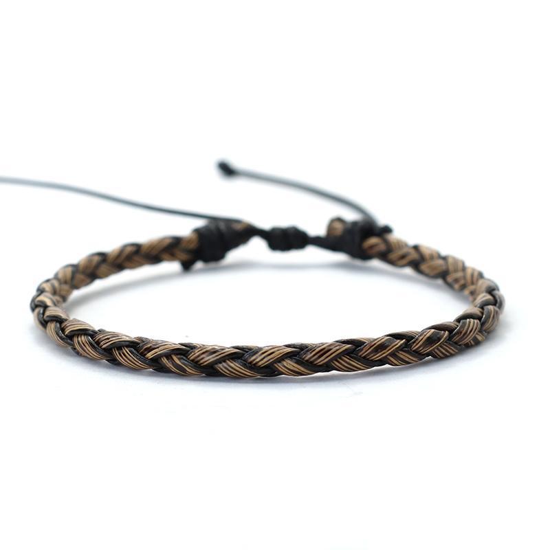 Simple Style Handmade Genuine Leather Bracelet Men Adjustable Wax Rope Leisure Accessories Gift For Him Pulseiras Masculina