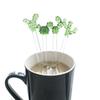 Cactus Glass Stirring Bar Coffee Stir Sticks Glass Reusable Drink Stir Stirrers for Chocolate Valentines Day Bar Party