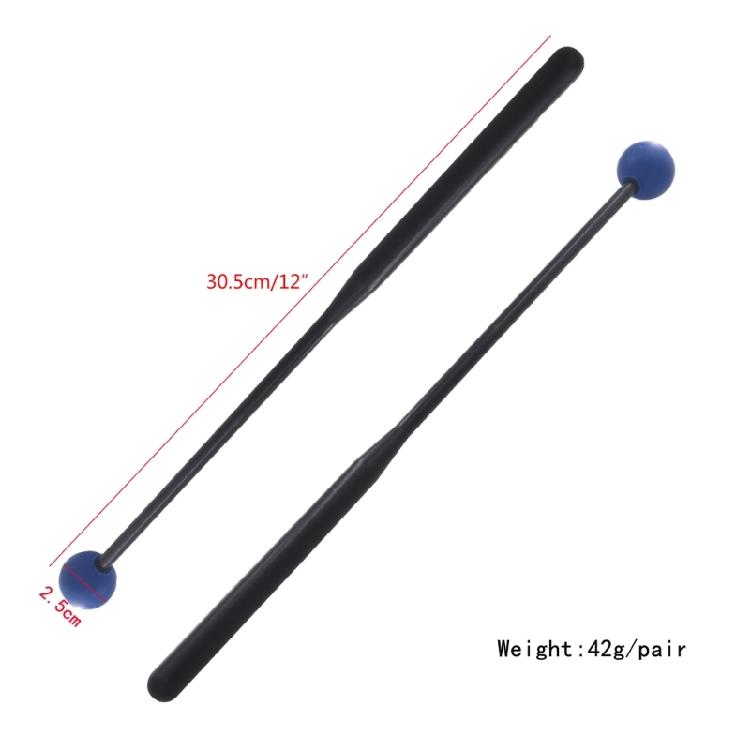1 Pair Marimba Mallets Rubber Ball Mallet Smooth Plastic Handle Percussion Sets