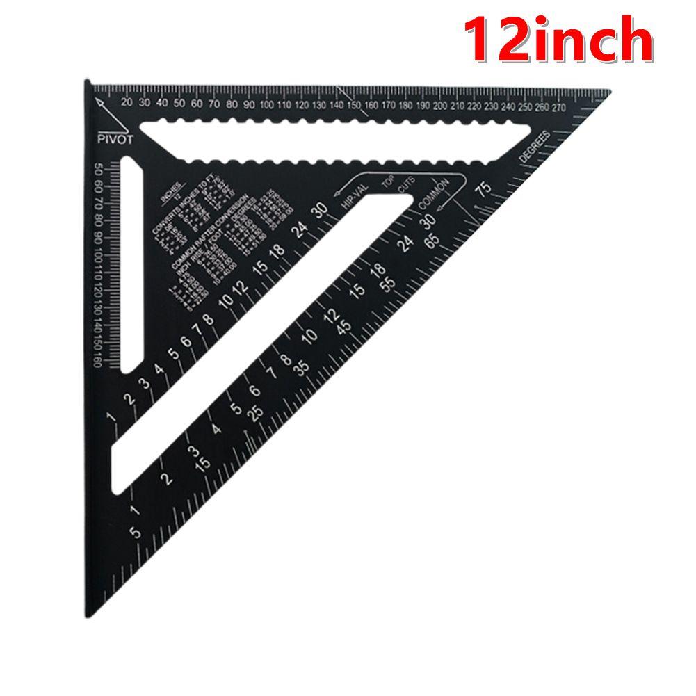 12/7inch Triangle Ruler Aluminum Alloy Metric Angle Ruler High Precision 90° Triangle Carpenter Square Ruler Carpenter Tools