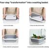 Lavabo pliable pour la maison, évier portable, seau à pied, lavabo pliable en plastique, pour voyage, camping en plein air