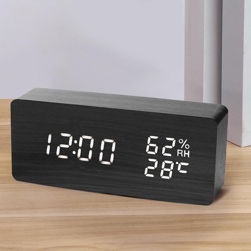 Led Student Alarm Clock Simple Wall Clock Temperature Display Table Clock Desktop Home Decor Garden