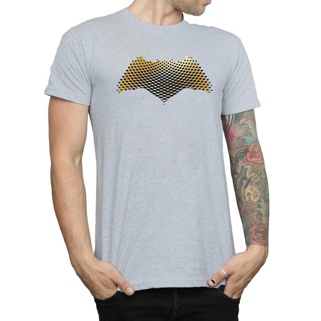 DC Comics Mens Justice League Movie Batman Logo Textured T-Shirt