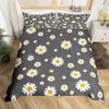 Daisy Duvet Cover Botanical Floral Bedding Set Microfiber Natural Blossom Flower Pattern Comforter Cover King For Boys Girl Room