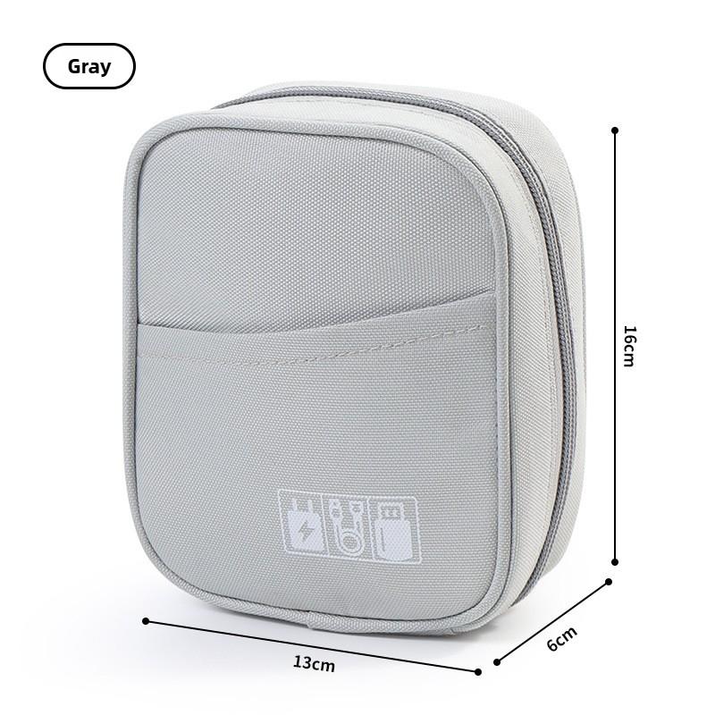 

Portable Data Cable Organizer Bag Water-proof USB Power Bank Earphone Storage Case Travel Digital Accessories Pouch Cosmetic Bag 1pc серый