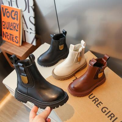 Fashion Autumn New Girls British Style Children's Boots Children's Leather Boots Side Zipper Casual Girls Fashion Boots