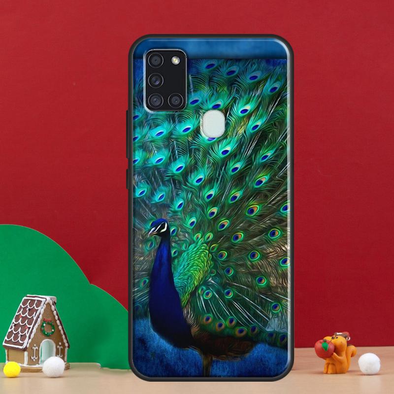 Bird Peacock Feather Case For Samsung Galaxy A54 A34 A14 A52 A32 A12 A22 A51 A71 A50 A13 A33 A53 A52S Phone Cover