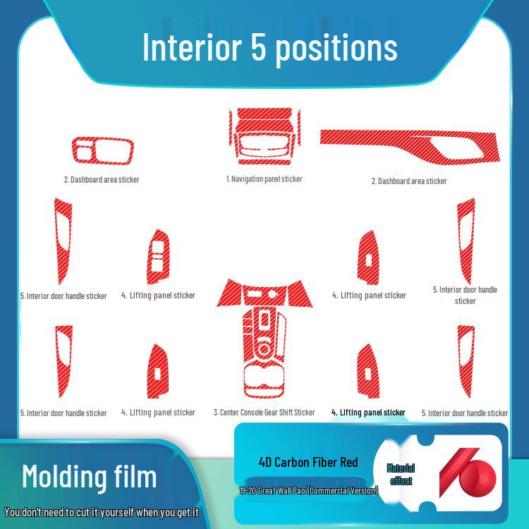 19-20 Great Wall Cannon Interior Carbon Fiber Gear Console Sticker