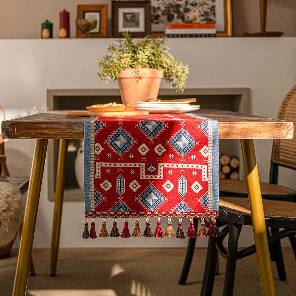 New Year'S Table Flag, Year Of The Snake, Festive Atmosphere, Coffee Table Long Flag Cloth, Spring Festival Chinese New Year Fabric Decoration Table