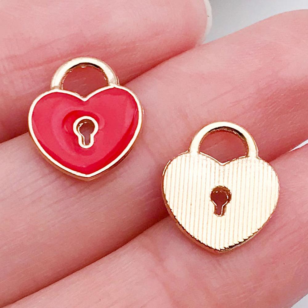 Red And Love Heart Peach Jewellery Accessories Diy Bracelet Keychain Necklace Pendant Alloy Oil Drop