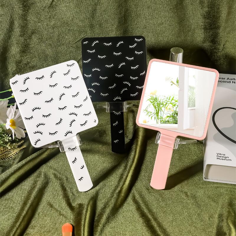 Eyelash Extensions Handheld Mirror Vanity Mirrors Portable Square Eyelash Extension Mirror Women Cosmetic Beauty Salon Supplies