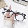 Fashionable Square Myopia Glasses for Men and Women, Flat Light Glasses, Polygonal Glasses, Soft Black Anti Blue Light Glasses