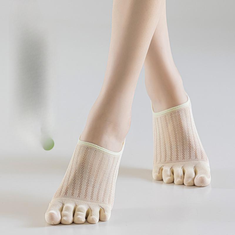 Five-finger Socks, Women's Boat Socks, Summer Invisible Shallow-mouthed Anti-odor, Sweat-absorbing, Anti-slip, Low-top Split-toe Socks, Short Leg