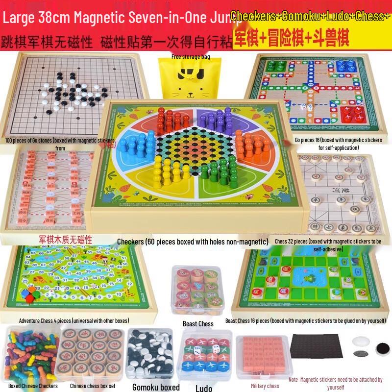 Landa Large Magnetic Multi-Game Chess & Board Set