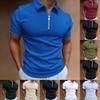 2023 Men's Slim-Fit Polo Shirt: Solid Color, Short Sleeve, Turn-Down Collar, European & American Style, Sizes Up To 5XL.