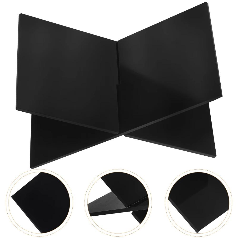 Transparenter/Schwarzer Buch-Ausstellungsständer X-Form Offener Buchhalter Kochbuchständer Lesen