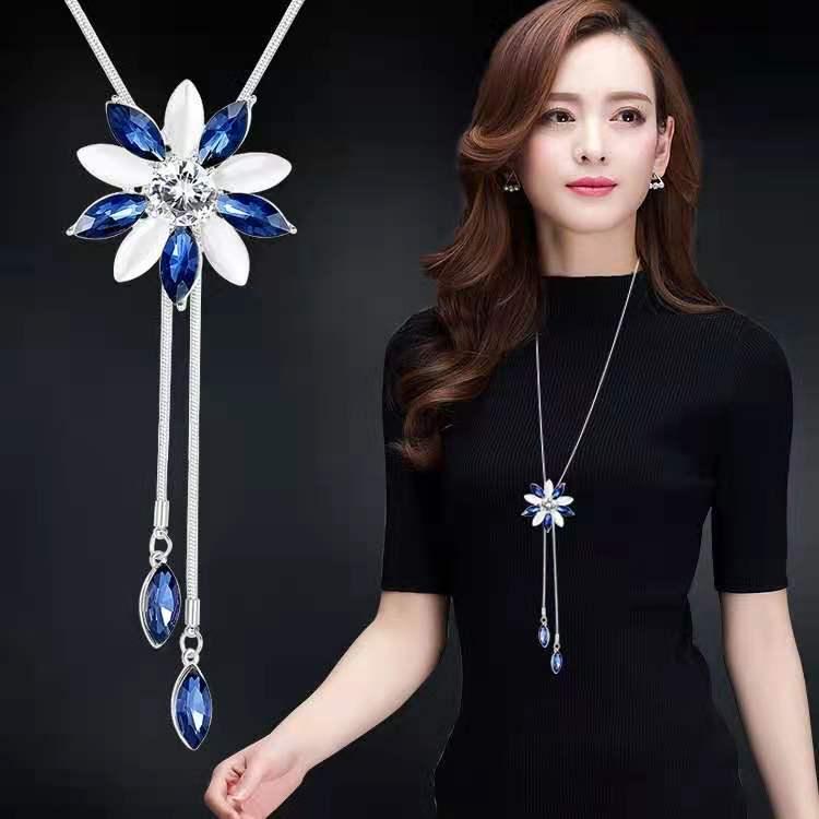Elegant Long Tassel Sweater Chain with Japanese and Korean Pearls