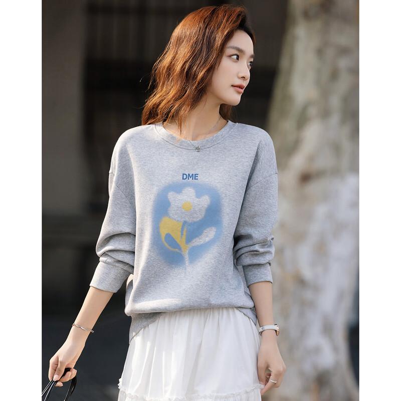 DEMANA Spring Korean Style Illustration Print Sweatshirt