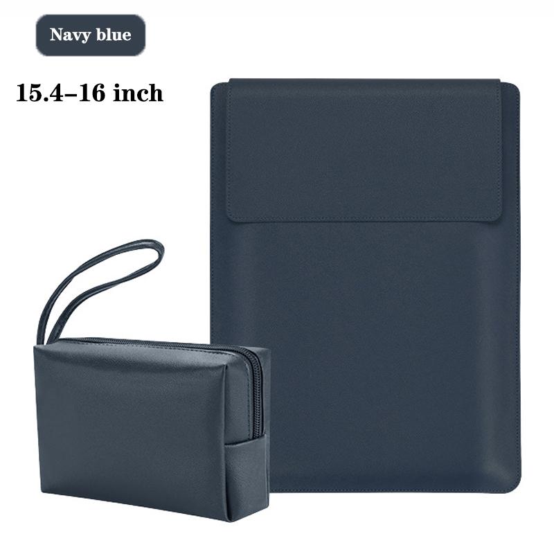 Multipurpose Laptop Sleeve 13/14/15/16 Inch With Bracket Waterproof Laptop Bag Laptop Case Macbook Sleeve Air Pro PU Leather